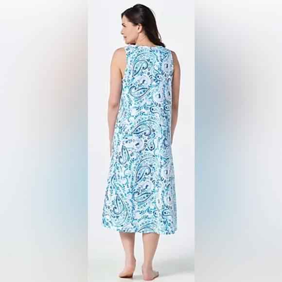 Carole Hochman Painted Paisley Hi-Low Dress Size L - Picture 2 of 8